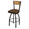 Holland Bar Stool Co 25" Swivel Counter Stool, Black Wrinkle, Med Back, Rein Thatch Seat 83025BWMedMplB026 - alternate 1